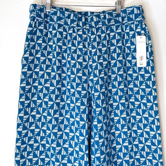 SOFT SURROUNDINGS NWT Narah Palazzo Knit Wide Leg Pants in Blue White Size L - Picture 4 of 12